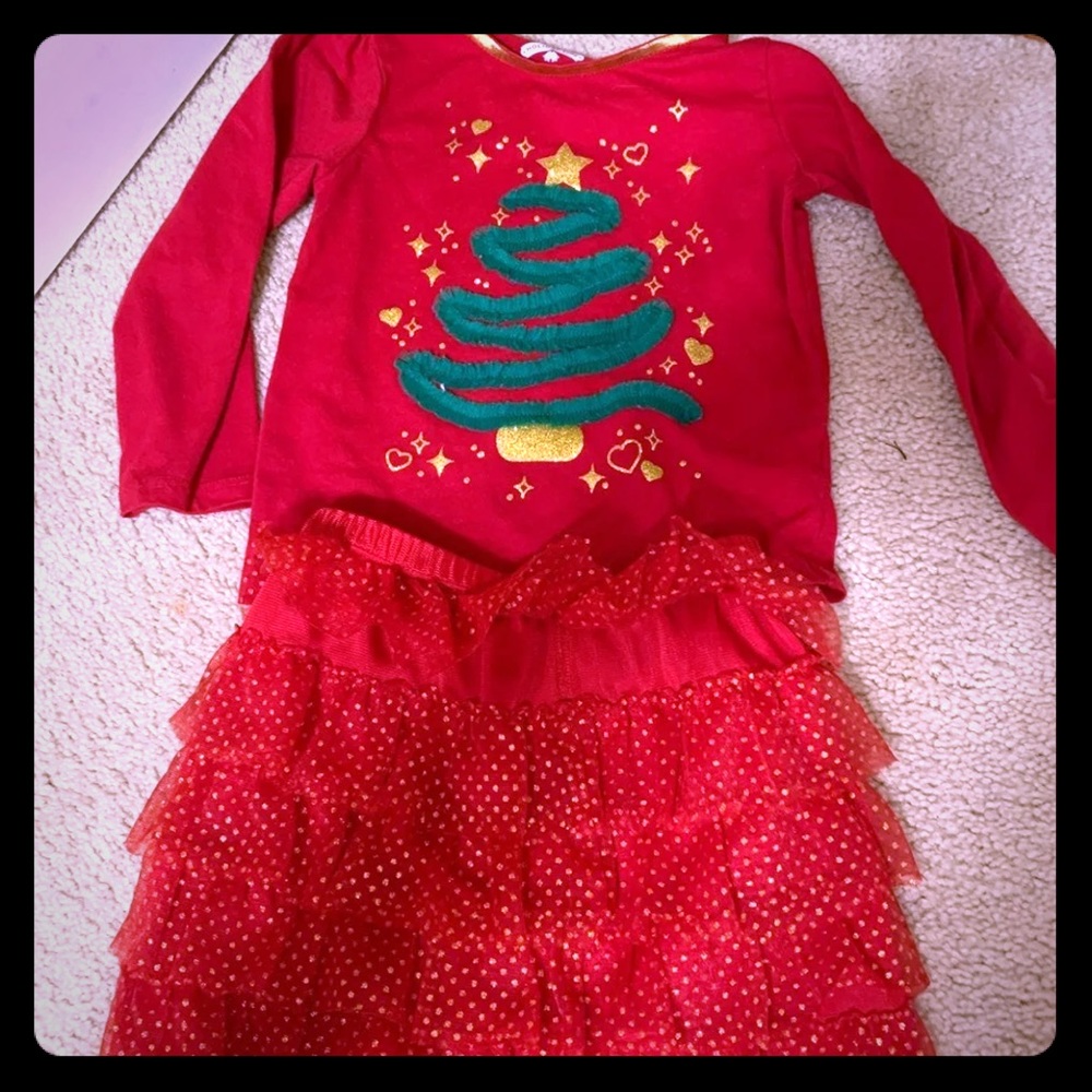 Girls Holiday top and skirt 3T